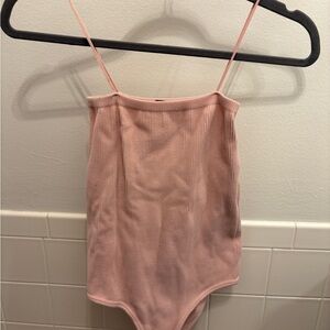 Zara Pink Ribbed Bodysuit